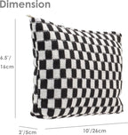 PAZIMIIK Checkered Makeup Bag for Purse, Small Flat Cosmetic Pouch,Black | Cute Zipper Makeup Organizer for Women, Travel Essentials, Toiletries, Makeup Brushes, Beauty Accessories&Bridesmaid Gifts - Image 4