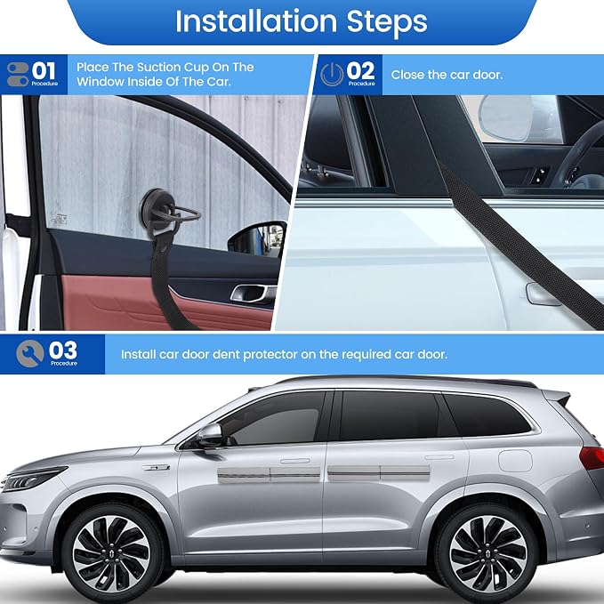 Magnetic Car Door Dent Protector Removable Car Door Guard - Prevents Dents and Scratches for Vehicles (Silver Gray) - Image 4