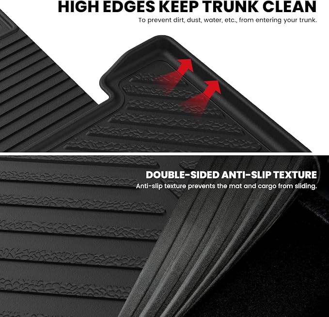 LASFIT Cargo Mats for Hyundai Santa Fe 2026 2025 2024 (Fit Gas & Hybrid) | All Weather TPE Custom Fit Cargo Trunk Mat & Backrest Mats Accessories, Black - Image 5
