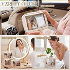 Hsei 12 Pcs Clear Makeup Bags Diaper Bag Organizer Travel Toiletry Bags with Zipper Clear Cosmetic Organizer Car Storage Pouch Bridesmaid Gift for Women Beach Vacation (Beige) - Image 6