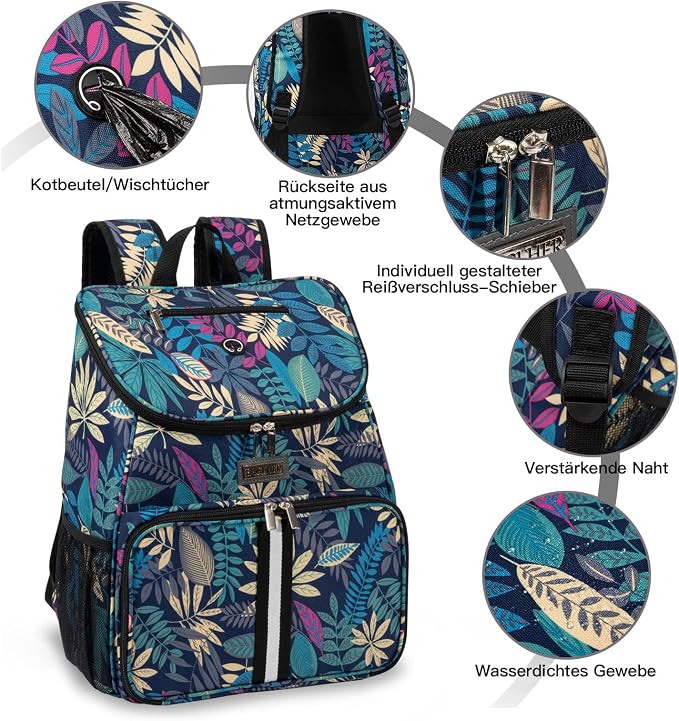 BAGLHER丨Dog Travel Bag, Airline Approved Pet Supplies Backpack, Dog Travel Backpack with 2 Silicone Collapsible Bowls and 2 Food Baskets - Image 5