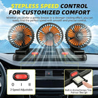 12V Adjustable 3-Head Car Cooling Fan, 360° Rotation Dashboard Fan with 2 Speeds, Portable Tree-Style Turbo Cooler for SUV/RV/Truck/Van/Diesel Engine, Powered by Cigarette Lighter - Image 8