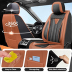 Fit Altima Car Seat Covers for Nissan Altima 2010-2025 2026- Full Set Premium Leather, Waterproof&Breathable, All-Weather Seat Cushion Protecto & Airbag Compatible, Full Set Brown & Black - Image 4
