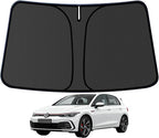 Golf Mk8 Windshield Sun Shade for VW Golf Mk8 GTI R 2022-2025 Blocks UV Rays Accessories,1:1 Custom Foldable Thickened Wear-Resistant Front Window Sunshade Visor,Keeps Your Car Cooler by Achaltiza