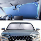 Titanium Silver Windshield Sun Shade for Toyota 4Runner 2010-2025 | Ice Blue Reflective Layer, UPF 50+ UV and Heat Blocking, Foldable, Hot-Weather Interior Protection, for Cars, SUVs and Trucks by AUTOWOEL