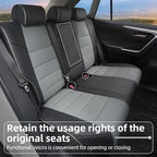 Lolcar Rav4 Seat Covers Custom Fit for Toyota Rav4 (for Hybrid) 2019-2025 LE,XLE,XLE Premium,Limited,Woodland Edition, Leather Truck Seat Cover Full Set for SUV,Faux Leather(Black/Gray) - Image 6