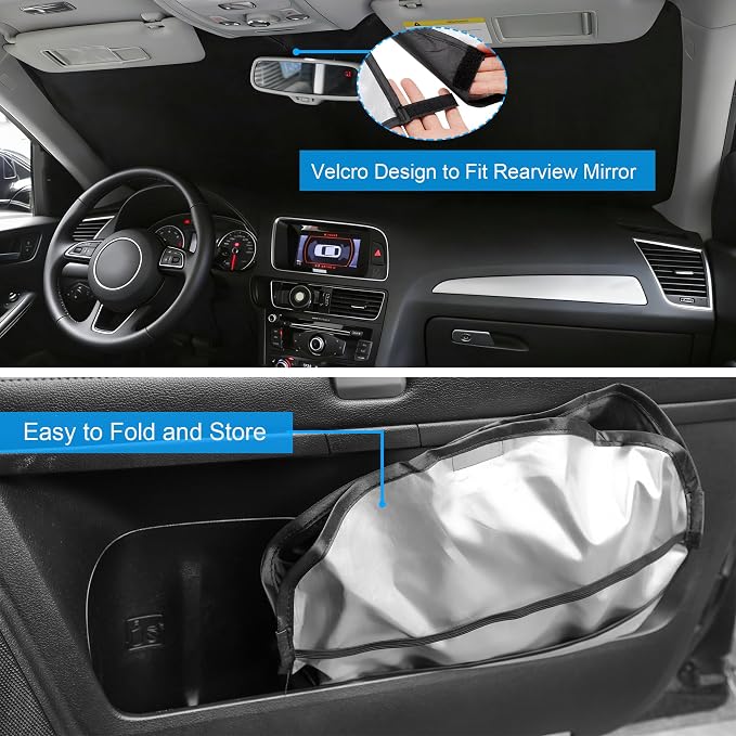 Windshield Sun Shade Sunshade for 2019-2026 A-c-u-r-a R-DX | Full covered for windshield, Foldable & Durable, Block UV Rays, Reduce Heat, Easy to install, Keeps Car Cooler - Image 5
