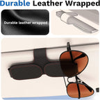 BFXM Sunglass Holder for Car, Double Clip Magnetic Leather | Sunglasses Holder Eyeglass Hanger Clip for Car Visor, Cars Sun Visor Ticket Card Clip - Image 7