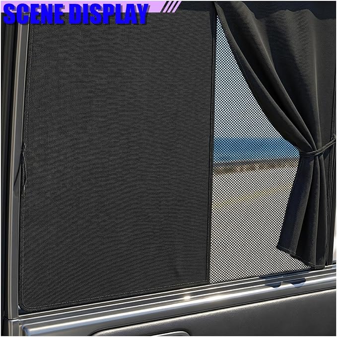 4PCS Magnetic Car Window Sun Shade, Block Light & Privacy Protection Curtains, Universal Vehicle Side Window Cover for Camping, Breastfeeding, Taking a Nap, Changing Clothes(AB) - Image 5