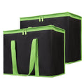 Bodaon 2-Pack Insulated Reusable Grocery Shopping Bags, X-Large Black-Green | Cooler Bag Top Cold/Warmer, Heavy Duty Insulated Pizza/Food Delivery Bag, For Commercial Catering Rideshare Driver, Picnic by Bodaon