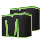 Bodaon 2-Pack Insulated Reusable Grocery Shopping Bags, X-Large Black-Green | Cooler Bag Top Cold/Warmer, Heavy Duty Insulated Pizza/Food Delivery Bag, For Commercial Catering Rideshare Driver, Picnic by Bodaon
