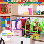 6 Color XXL Toy Storage Bags 16.5×11.8×6.8In with Labels, Large Capacity Reusable Clear PVC Storage Bags, Travel Waterproof Organizer Bags with Double Zipper - Image 6