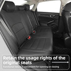 Lolcar Custom Fit Civic Seat Cover Full Set for Honda Civic 4 Door Sedan-Only (2022 2023 2024 EX)&(2025-2026 Sport),5-Seats Full Set,Leather Seat Protector (Black) - Image 6