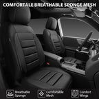 CAR PASS Breatherable Air Mesh Car Seat Covers Full Set, 3D Foam Back Support Automotive Seat Covers, All Season Car Seat Cover Fit Automotive,SUV,Sedan,Van, Airbag Compatible (Black) - Image 2