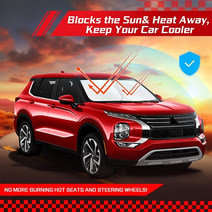 ARISMOTOR Windshield Sun Shade for Mitsubishi Outlander 2022-2025 2026 | Custom Fit, Foldable, Front Window Sunshade Sun Visor Protector, Block UV Rays, Keep Car Cooler - Image 7