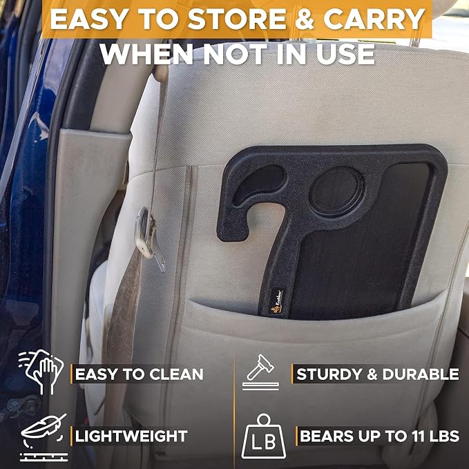 EcoNour 2-in-1 Steering Wheel Desk for Honda CRV 2023-2025 2026 | Car Tray Table | Laptop Car Mount with Pen Holder Food Tray for Eating with Drinks Holder Multipurpose Travel Car Accessories - Image 6