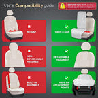 IVICY Faux Suede Front Car Seat Cover, Seat Protector, 1 Unit, Light Gray | Non-Slip Bucket Sear Cover for Most Cars, SUVs, Vans & Trucks – Machine Washable, Side-Airbag Friendly - Image 4