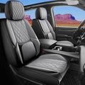 Car Seat Cover Custom Fit for Dodge Ram 1500 2500 3500 2002-2026 Faux Leather Seat Cover Set Compatible with Crew Quad Regular Cab Pickup Truck Cushions (Black & Grey, Front Seat) by DuDuWang