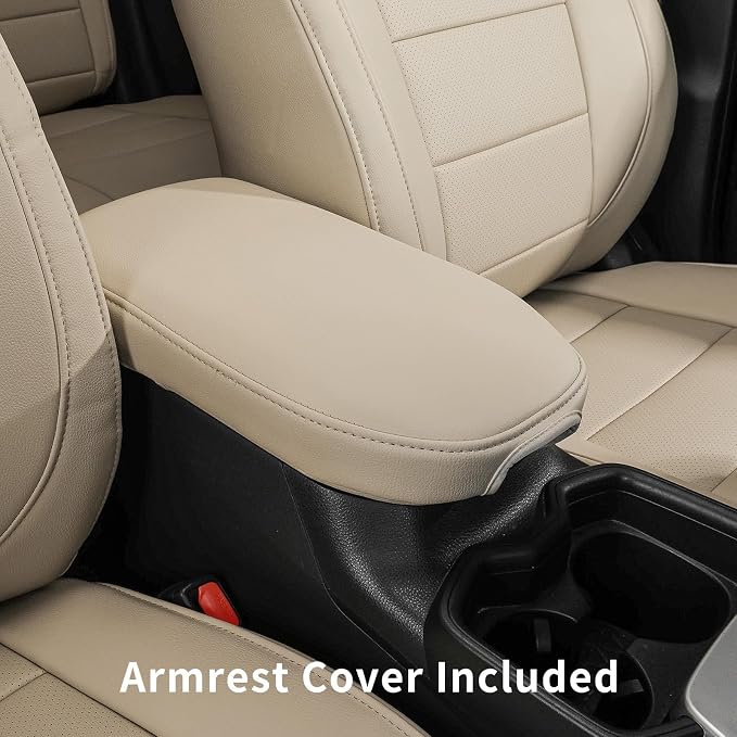 coverdream Full Set Leather Seat Covers for Toyota Corolla 2009-2013 Base,L,LE,XLE Sedan,Airbag Compatible,Waterproof Car Seat Protector,Fit Like A Glove(Beige) - Image 8