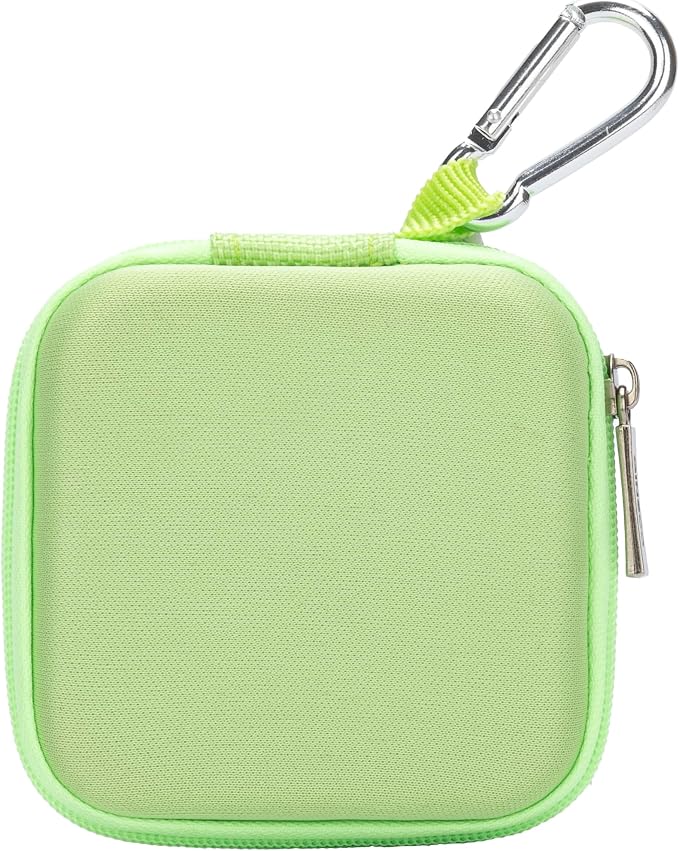 Ginsco Mini-Portable Hard Shell Square Earbuds Case for Apple EarPods/Samsung Galaxy Wired/Wireless Earbuds, Cell Phone Accessories Organizer with Carabiner for Earphones by Ginsco