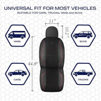Skechers Air-Cooled Memory Foam Seat Covers,Thick Car Seat Covers,Leather Piping Car Seat Covers Front Seats,Airbag Compatible,Automotive Comfort Universal Fit Most Cars,Vans,Trucks,SUV,Red - Image 5