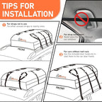 Car Rooftop Cargo Carrier Bag 21 Cubic feet Waterproof Car Roof Top Bag for All Cars with/Without Rack, Includes Anti-Slip Mat, 10 Reinforced Straps, 6 Door Hooks, Luggage Lock - Image 7