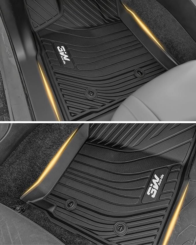 3W Floor Mats Fit 2016-2023 Toyota Tacoma Double Cab, Automatic | TPE All-Weather Custom Fit Liner, No Odor No Shift, SR/SR5/TRD/Limited/Trail, Black - Image 8