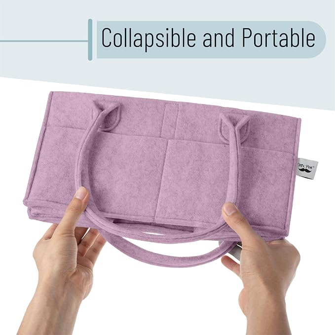 Mr. Pen- Baby Diaper Caddy Organizer, Orchid Mist | Nursery Storage Bin and Car Organizer for Diapers and Baby Wipes - Image 6
