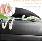 2PCS Elegant Pearl Car Seat Headrest Hook, Cute Pearl Car Seat Back Hook Storage Organizer, Exquisite Headrest Hanger Purse Holder Interior Decoration for Women Girls - Image 4