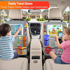 Car Backseat Organizer ，2 Pack Car Organizer Back Seat with 11" Tablet Holder, 10 Storage Pockets Seat Back Protectors Kick Mats for Kids Toddlers, Travel Accessories (Grey) - Image 5