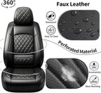 for Subaru Impreza 2012-2025 2026 Car Seat Covers, Full Set, Black | Luxury Full Coverage Leather Seat Protectors, Waterproof Breathable, Non-Slip, Easy to Install, Airbag Compatible, All-Season - Image 3