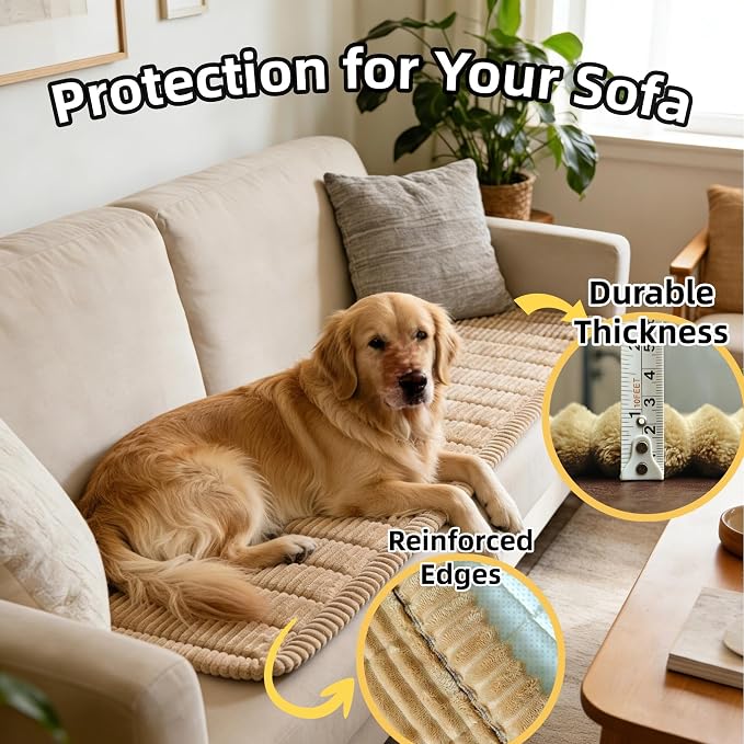 Soft Plush Dog Car Seat Cover & Sofa Protector, Non-Slip Mat (23.6''×70'') | Soft plush travel seat protector for backseat or sofa. Non-slip bottom, machine washable, includes storage bag (Brown) - Image 7