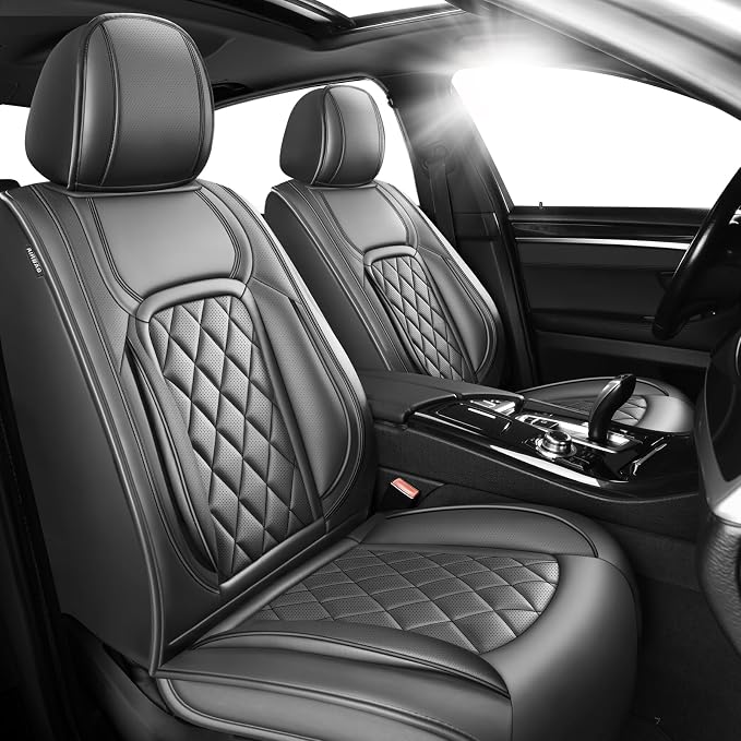 Fit Corolla Premium Leather Car Seat Covers for Toyota Corolla 2000-2025 2026 - Waterproof，Breathable，All-Weather Seat Cushion Protecto & Airbag Compatible, 2 Front Seat Black by Unknown
