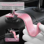 LivTee Car Purse Hook, Headrest Hook for Car, 4 Pack Universal Auto Car Seat Headrest Hook Hangers Organizer for Purse Coat Umbrellas Grocery Bags Handbag, Car Accessories - Carbon Fiber Pink - Image 4