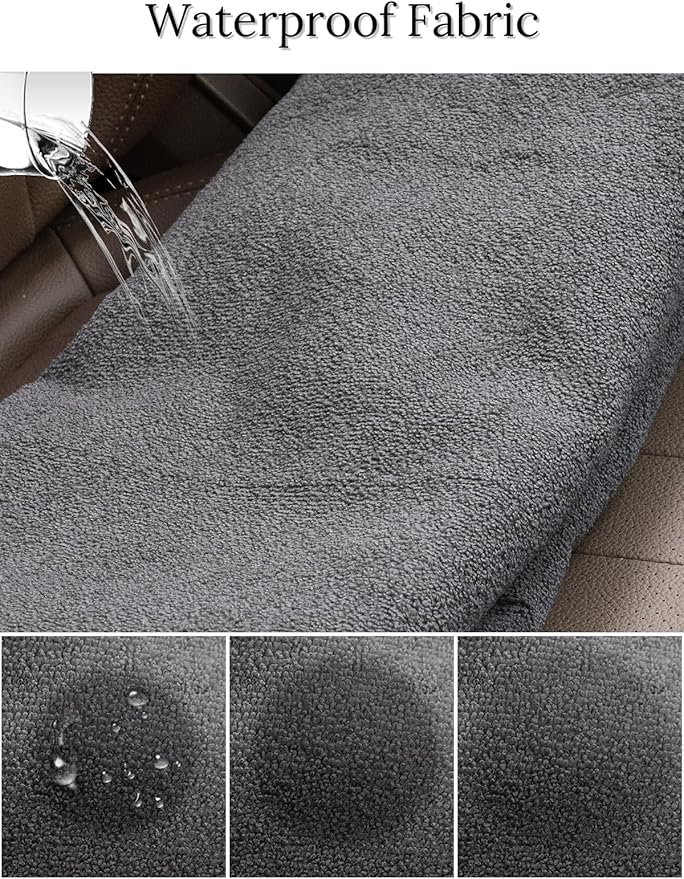 Prpeko 2PCS Terry Cloth seat Cover Universal Waterproof Car Sport Towel Seat Cushion Non-Slip Sweat-Absorbent Towel Cloth Suitable for Gym Workout, Universal Fit for Car SUV Van-Black - Image 7