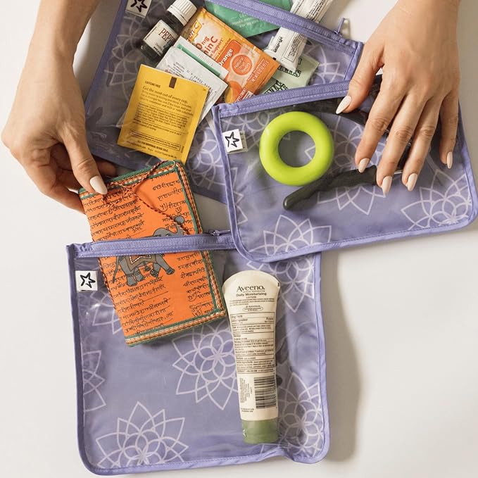 Tiny Twinkle Diaper Bag Organizing Pouches|3 Pack Mess-Proof Clear Front Travel Organizer Bags&TSA Approved Toiletry Bag Set for Baby and Mom Essentials - Image 3