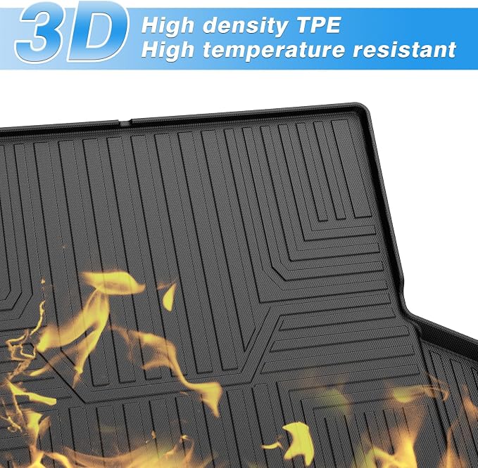 Powerty Cargo Mat with Backrest Mat for Chevrolet/Chevy Equinox 2018-2024, All Weather TPE Cargo Mat Liner for Rear Trunk - Image 2