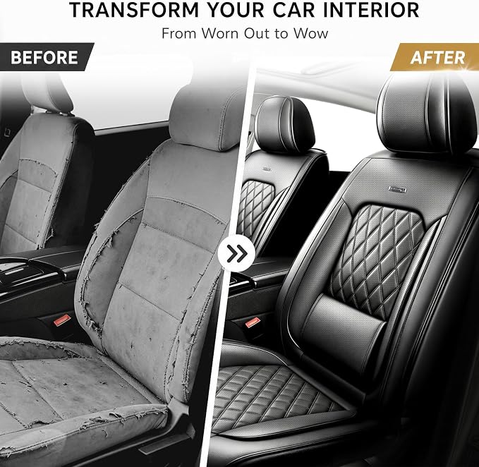 for Subaru Crosstrek 2016-2026 Car Seat Covers, Full Set, Black | Luxury Full Coverage Leather Seat Protectors, Waterproof Breathable, Non-Slip, Easy to Install, Airbag Compatible, All-Season - Image 4
