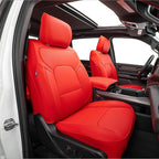 Car Seat Covers Custom Fit for Dodge 2019-2026 Ram 1500 Crew Cab,Red | Custom Fit Faux Leather Full Set, Compatible with 5th Gen Ram 1500 Big Horn/Lone Star/Rebel/Sport, Waterproof, Easy to Clean by Vidokena