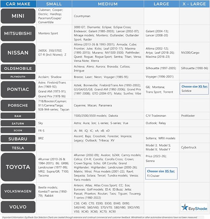 EzyShade Car Windshield Sun Shade. See Vehicle Size-Chart. Medium (M) Size | Foldable 1-Piece Sunshade with Shield-X Reflective Technology. Sun Visor for SUV, Truck, Car Window Front. See Size Chart - Image 6