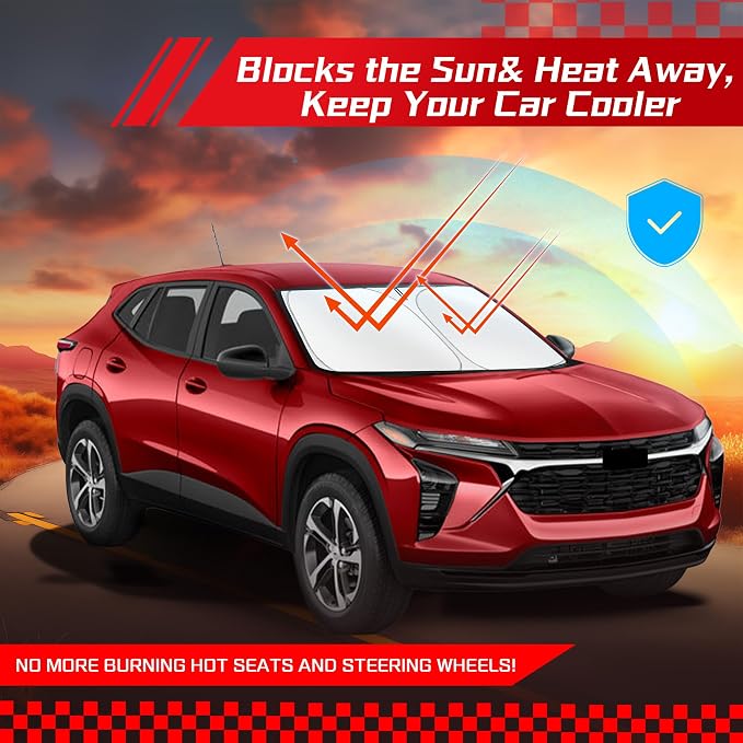 ARISMOTOR Windshield Sun Shade for Chevrolet Chevy Trax 2024-2026 | (LS 1RS LT 2RS ACTIV), Custom Fit, Foldable, Front Window Sunshade Sun Visor Protector, Block UV Rays, Keep Car Cooler - Image 7