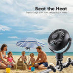 IRIS USA WOOZOO Portable Personal Fan, USB-C Charging, Tripod Stand, Black | LED Light, Mosquito Repellent Tray, 360° Tilt, 3 Speeds, Pet Stroller Car Fan, Camping Golfing Outdoor Use - Image 9