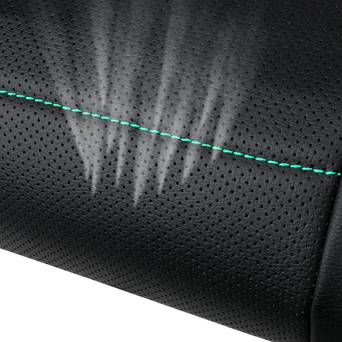 CAR PASS Universal FIT Piping Leather Car Seat Cover, for suvs,Van,Trucks,Airbag Compatible,Inside Zipper Design and Reserved Opening Holes (Full Set, Black and Mint) - Image 8