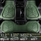 CAR PASS Heavy Duty Rubber Car Mats with Cargo Liner, Deep-Dish Car Floor Mats and Trunk Mat All Weather, Universal Trim-to-Fit for SUVs Trucks Sedans, Waterproof Anti-Slip, Trimmable V12 Olive Green - Image 2