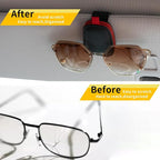 Yuoyar Magnetic Leather Sunglasses Holder for Car, 2 Packs (Black-red) | Magnetic Car Visor Accessories - Image 3