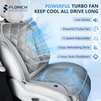 Cooling Car Seat Cushion Ventilated Car Seat Cover with 3-Speed Adjustable Universal Fit for 12V/24V Car SUV Truck Van for Summer, Gray - Image 5