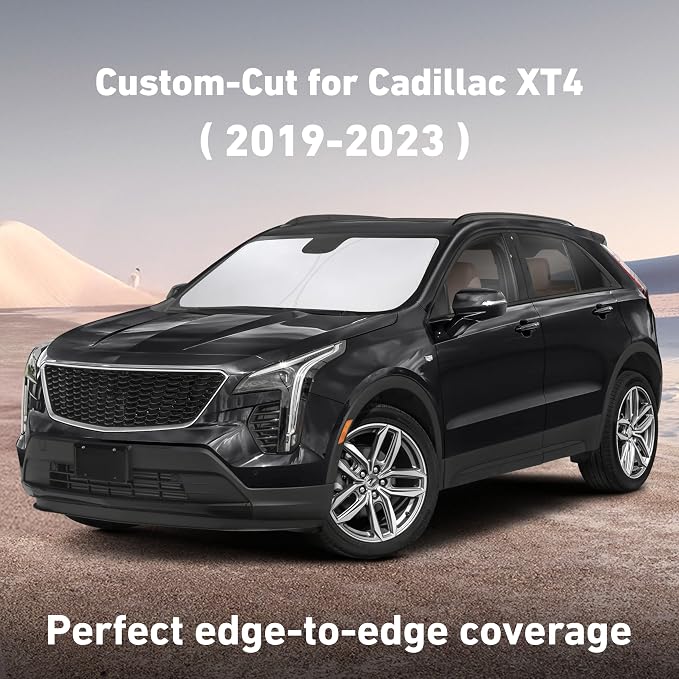 EcoNour Windshield Sunshade Compatible for Cadillac XT4 2019-2023 2024 2025 | Sun Visor for Front Windshield & Window Sun Shade Cover, UV Heat Blocker & Protector, Car Accessories - Image 2