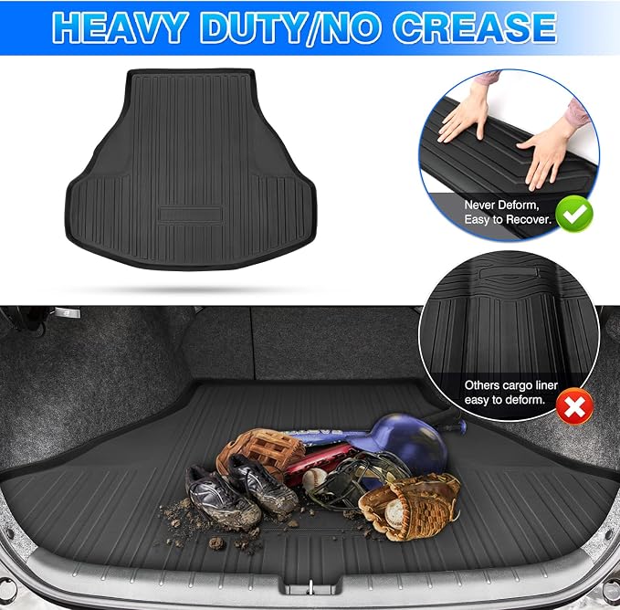 Cartist Cargo Liner Fits for Honda Accord 2013 2014 2015 2016 2017, All Weather Rear Trunk Mat for Accord Accessories Heavy Duty Car Cargo Mat - Image 5