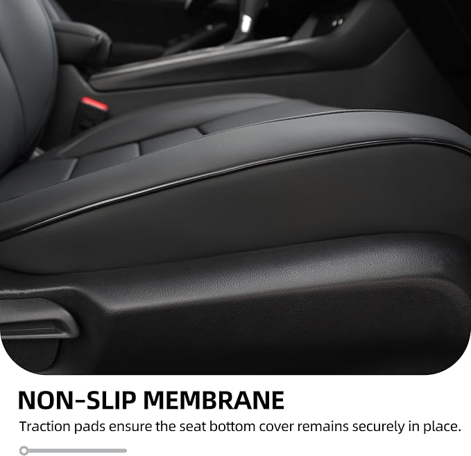 Lolcar Custom Fit Civic Seat Cover Full Set for Honda Civic 4 Door Sedan-Only (2022 2023 2024 EX)&(2025-2026 Sport),5-Seats Full Set,Leather Seat Protector (Black) - Image 7