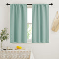 RYB HOME Blackout French Door Window Curtain Coverings, Rod Pocket | Thermal Insulated, Privacy Protection, Non See Through, Drapes for Small Window Bathroom Kitchen, W29 x L45, Aqua, 2 Panels by RYBHOME